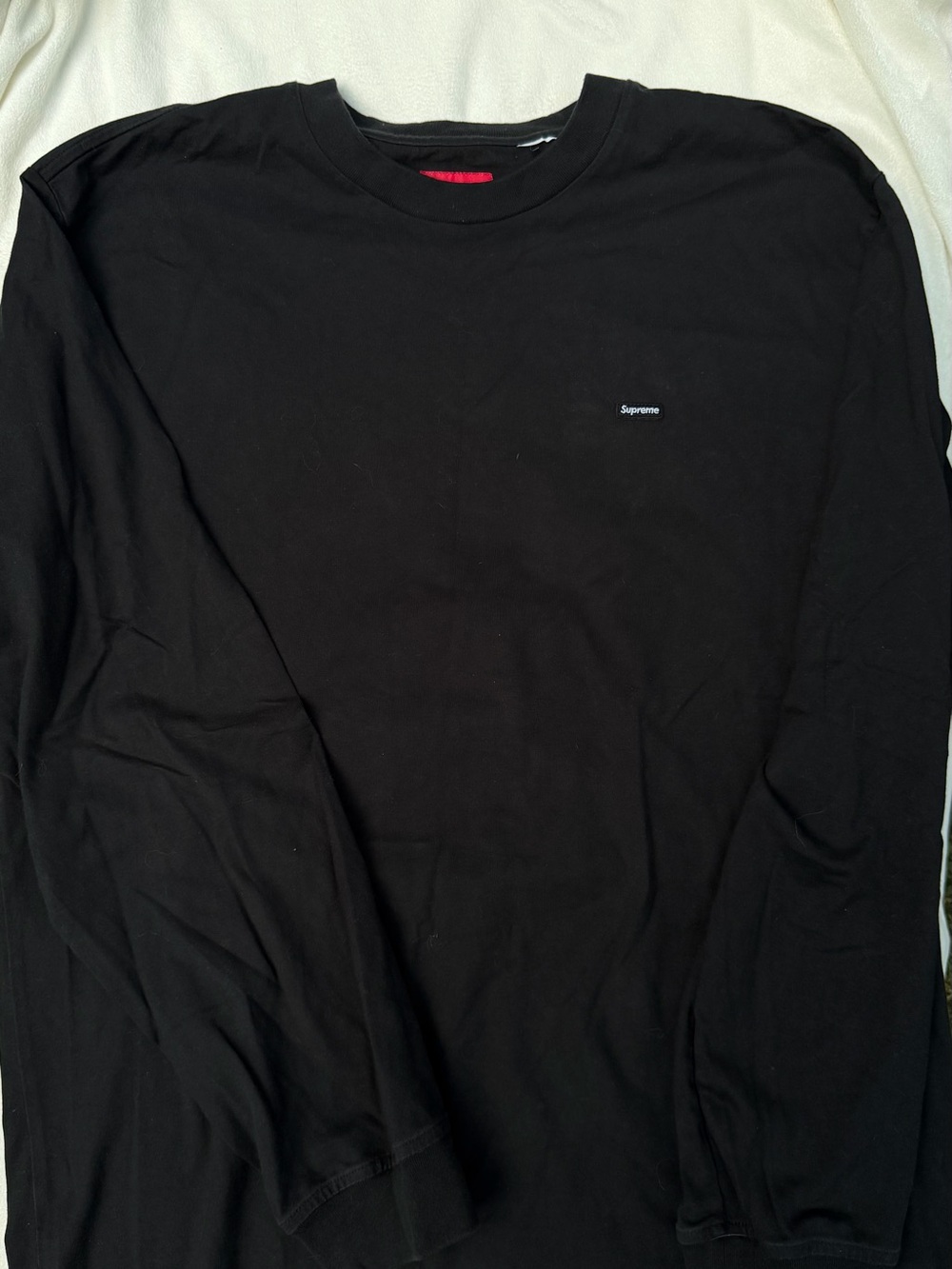 Supreme Black Long Sleeve Tee with Small Chest Logo